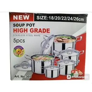 5pcs Stainless Steel Stockpots Soup Pots Cookware Set With Covers