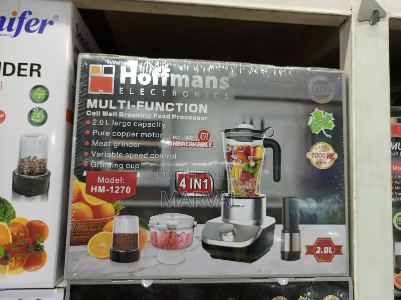 Hoffmans Hm-1270 Multi-Function 4-in-1 Food Processor 2.0l Capacity