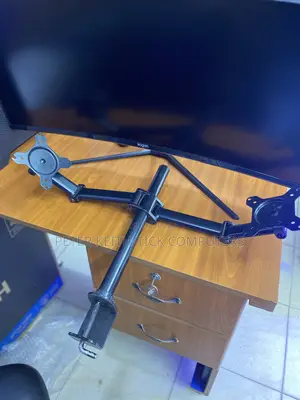 All Vesa Mount,Angle And Height Adjustable Double Monitor Table Stand.