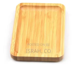 3 PCS Brown Wooden Tray.