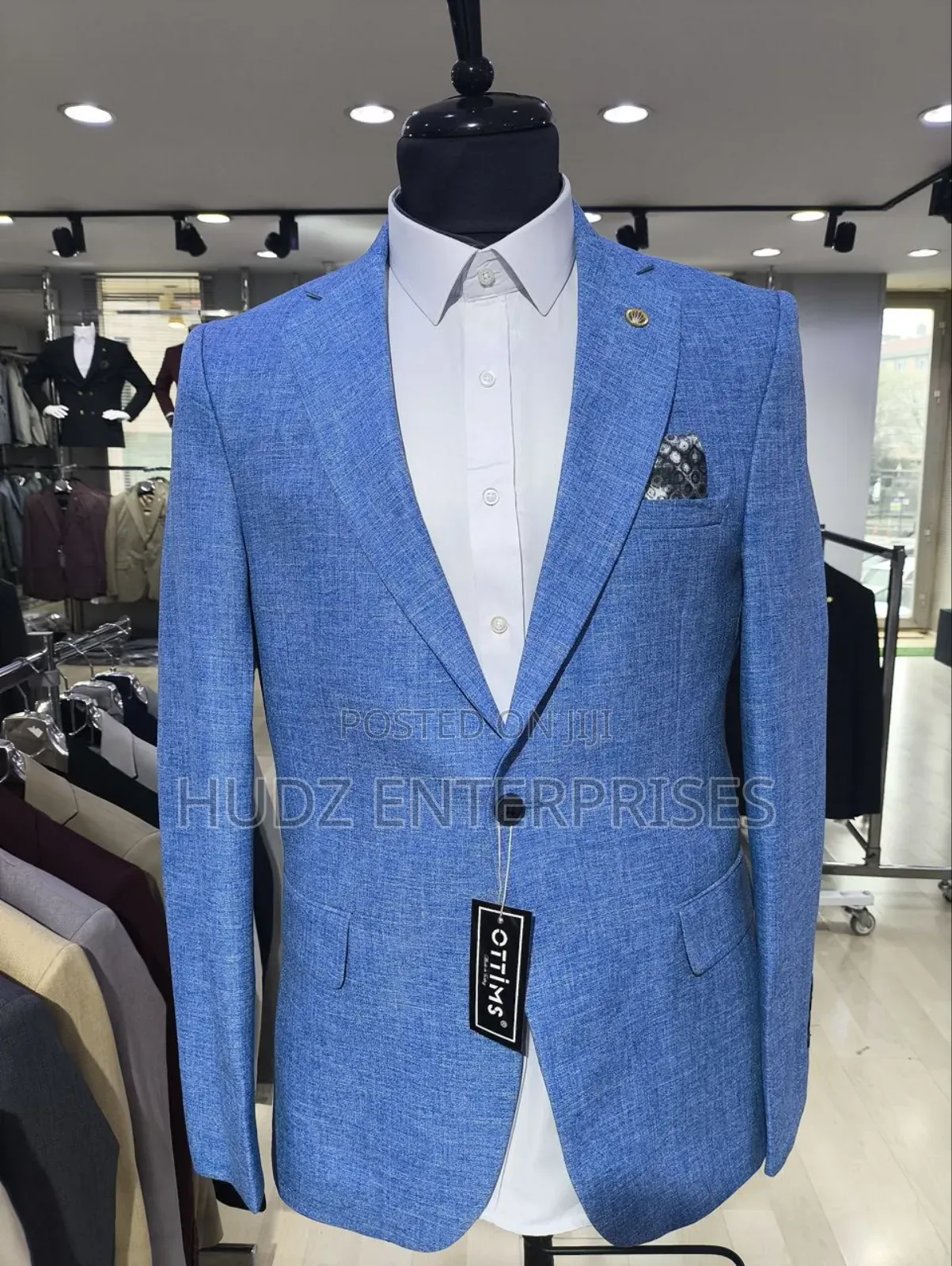 Sky Blue Blazer Double Cut