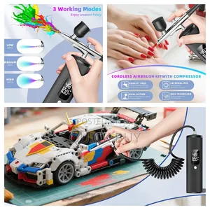 Rechargeable High-Pressure Airbrush Kit With Compressor