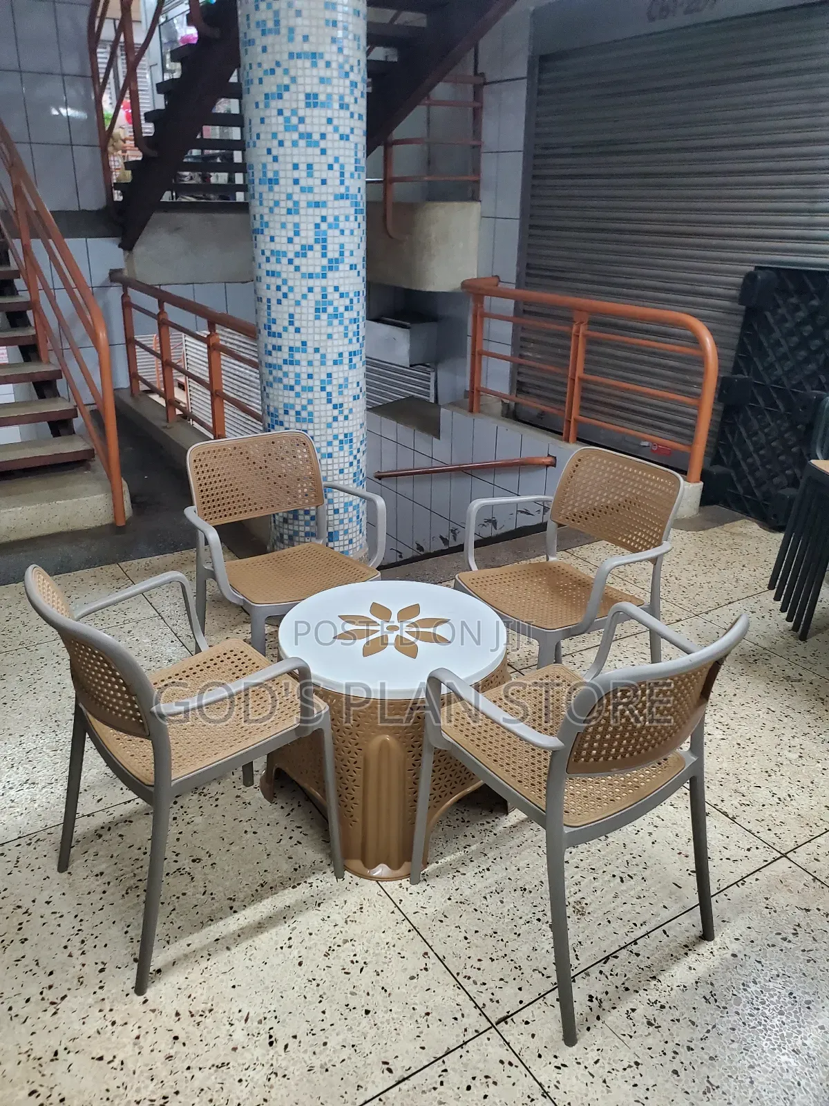 Gray Dining Chairs and Table