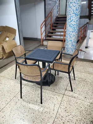 Hotel Set of Plastic Chairs and Table