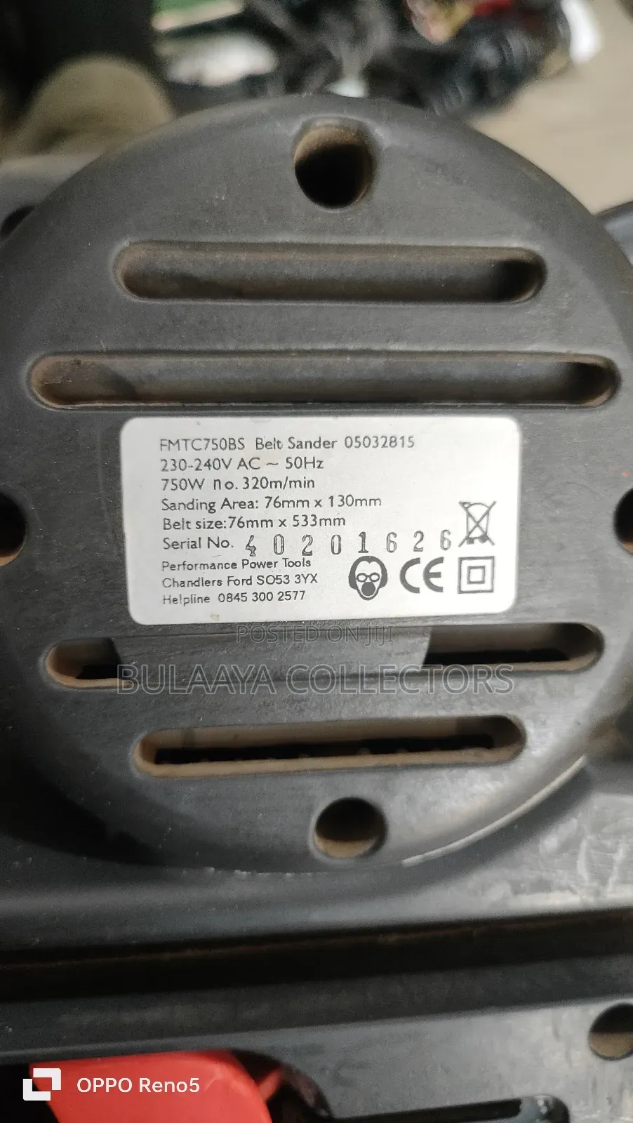 Uk Used Performance Power Fmtc750bs Belt Sander, 750w.