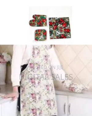 3pc Kitchen Apron Heat Proof Microwave Oven Gloves Heating Pad Pot Ho0