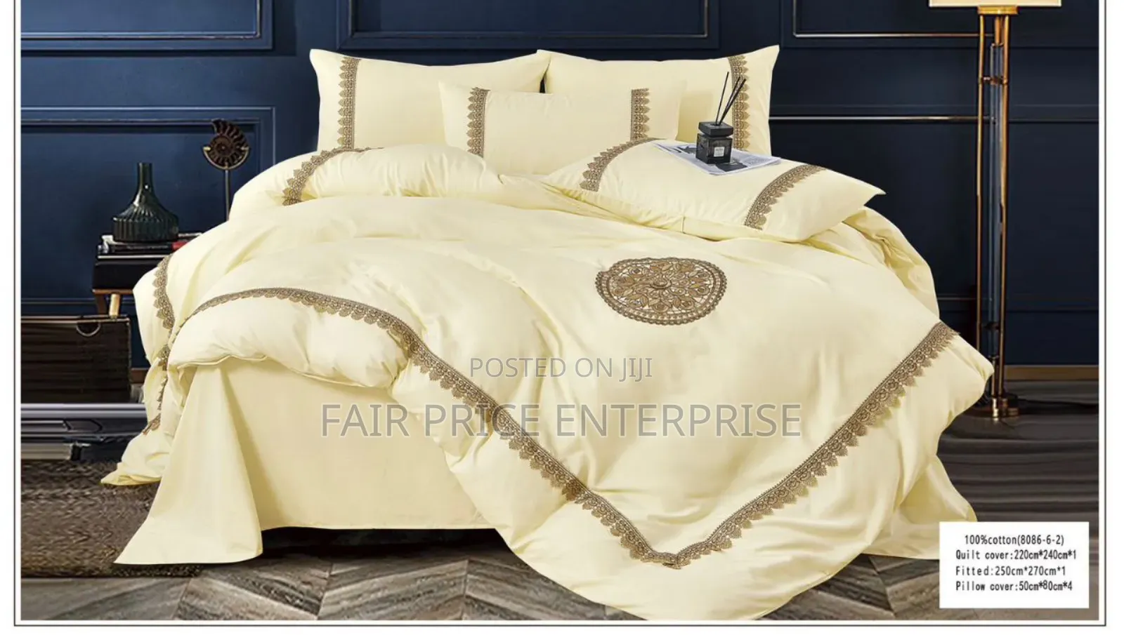 6x6 Cotton Duvet Cover in 1pcs Set