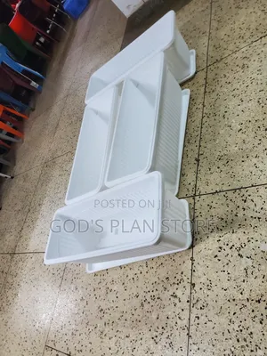 White Rectangular Flower Pots