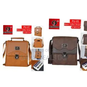 Denggao 10.2inch Leather Messenger Crossbody Shoulder Bag for Men