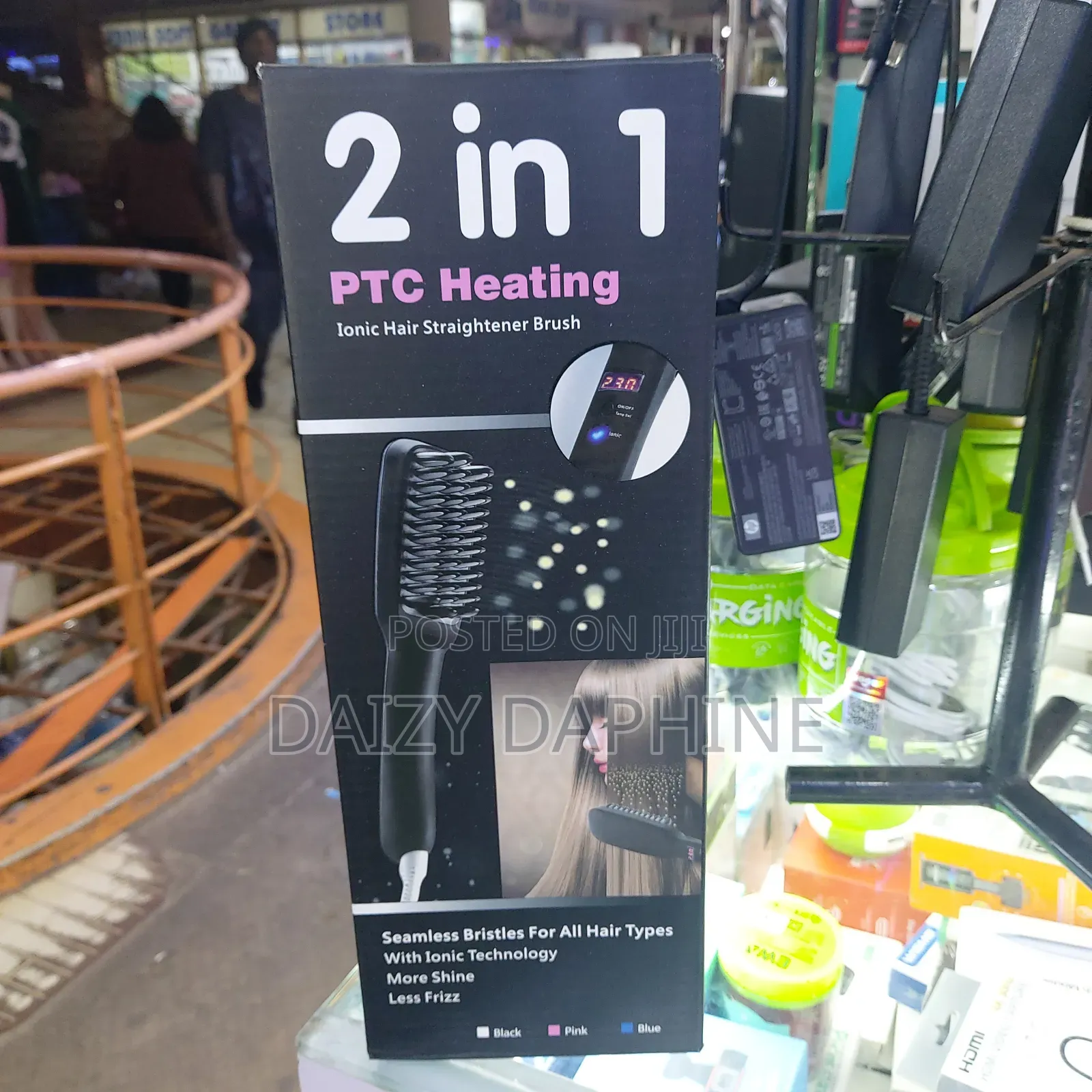 2 in 1 PTC Heating Ionic Hair Straightener Brush