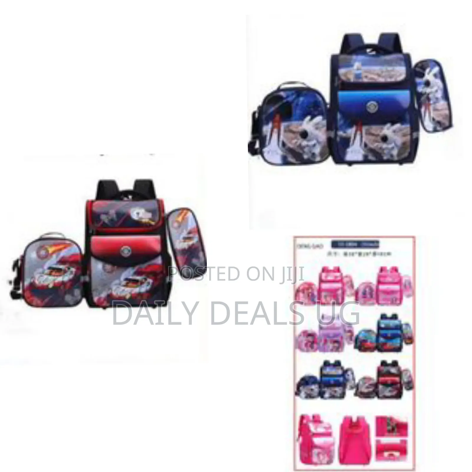 Cartoon Pattern Students Shoulder Backpack Set of 3 Piece Kids School