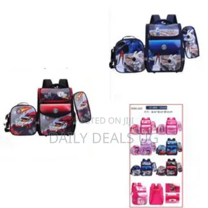 Cartoon Pattern Students Shoulder Backpack Set of 3 Piece Kids School