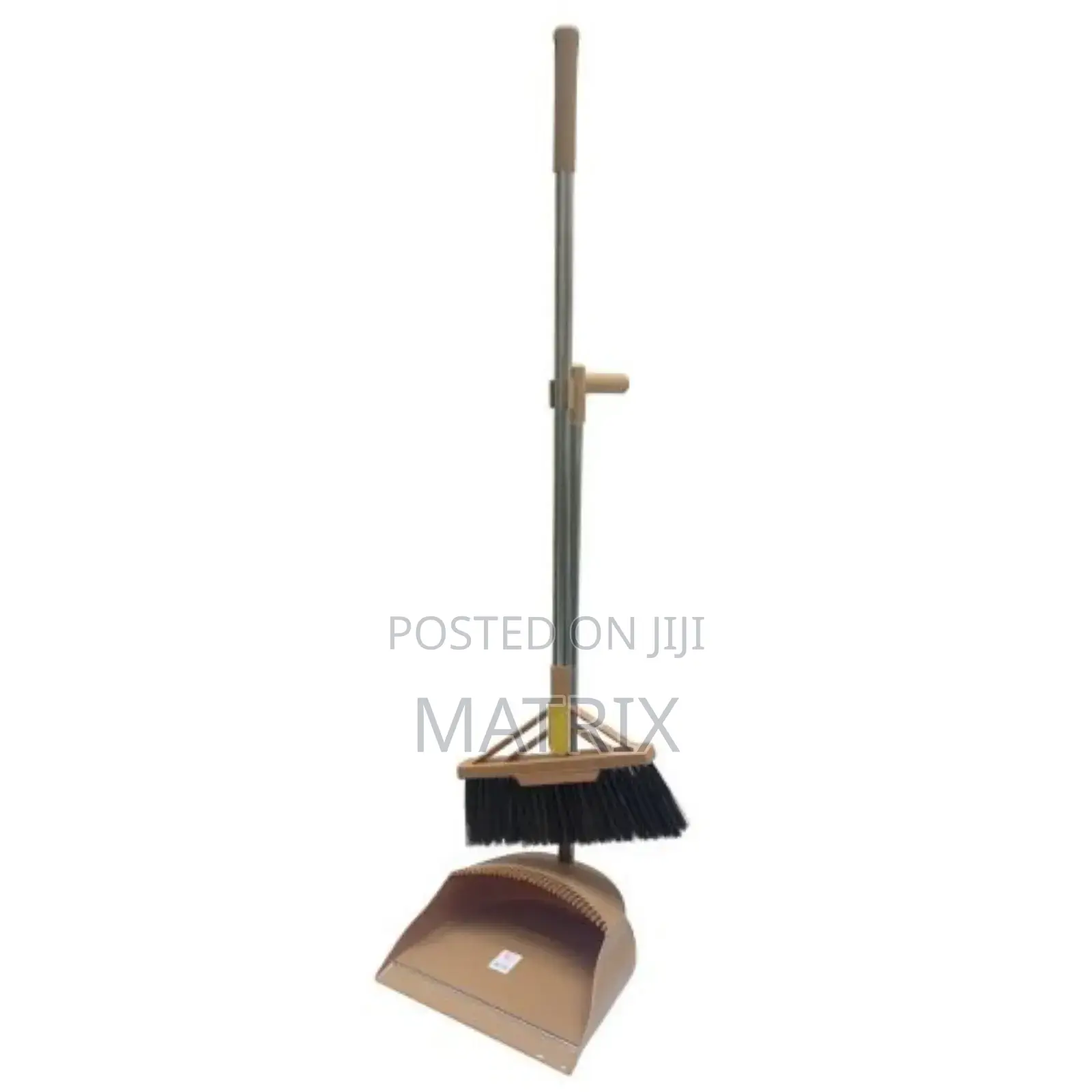 Broom and Dustpan Set for Home, Standing Dustpan With Teeth Broom