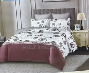 6x6 Duvet White Flowered 4pc