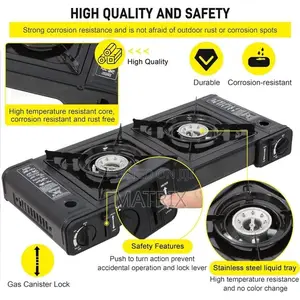 Portable Camping Stove With Double Auto Ignition Burner