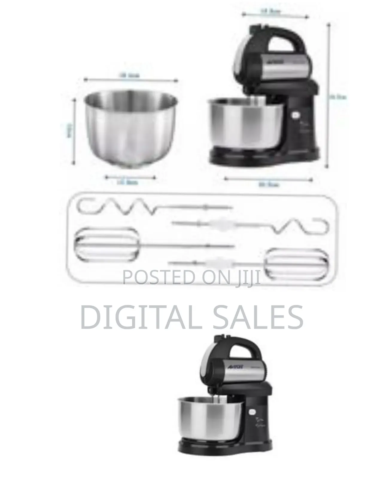 Avinas 4.2l Blender Dough Hand Stand Mixer Food Processor, Silver .