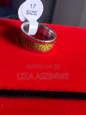 Distinctive Gold Inlay Ring Available in Only Size 17