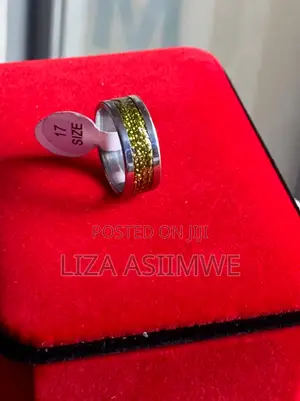 Distinctive Gold Inlay Ring Available in Only Size 17