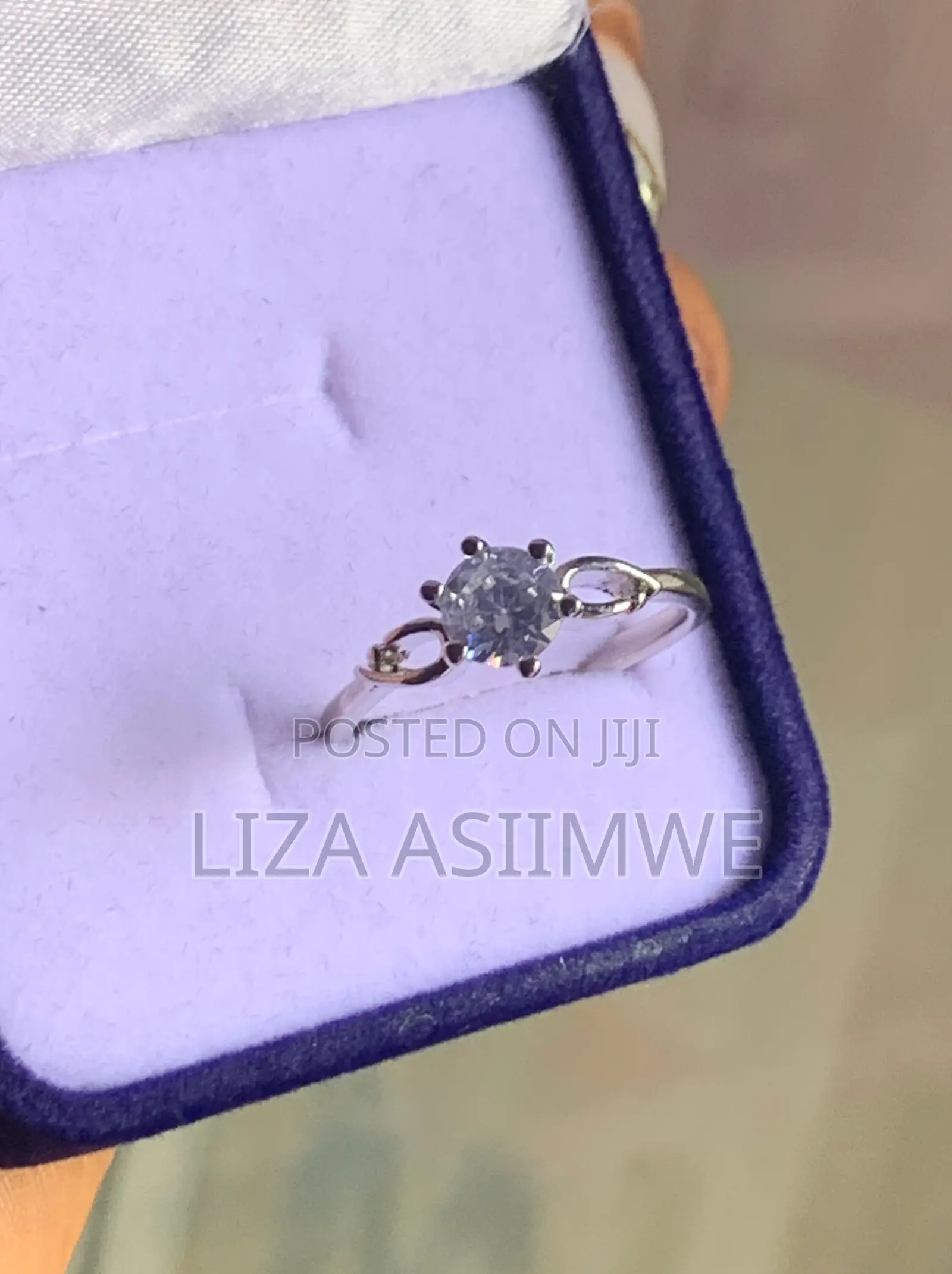 Delicate Leafy Design Engagement Ring Available in Size 17
