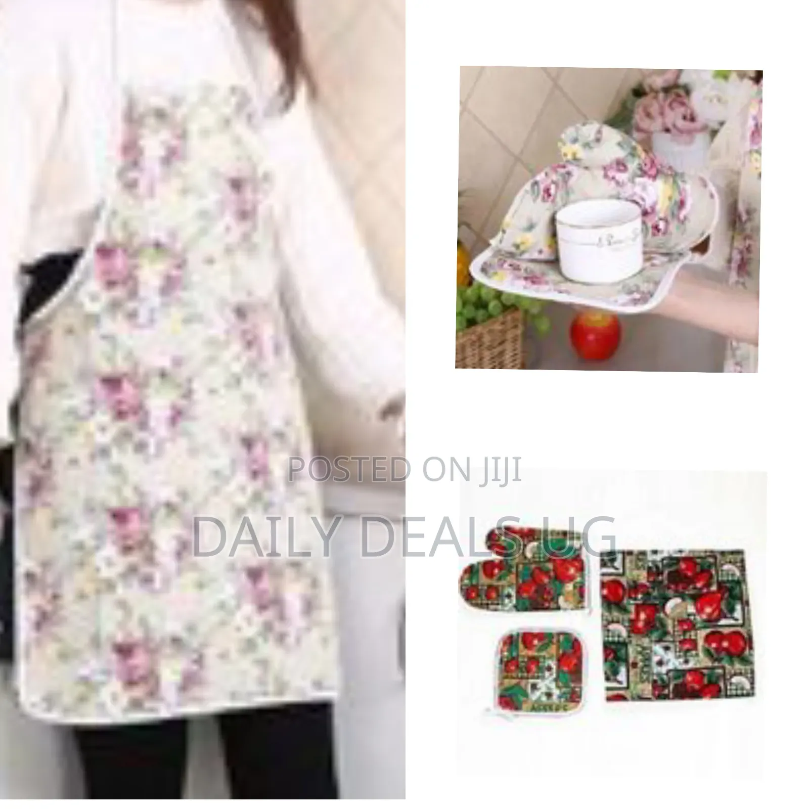 3pc Kitchen Apron Heat Proof Microwave Oven Gloves Heating Padpot Hold