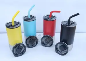 Portable Sublimation Tumblers With Lids and Straws in Various Colors