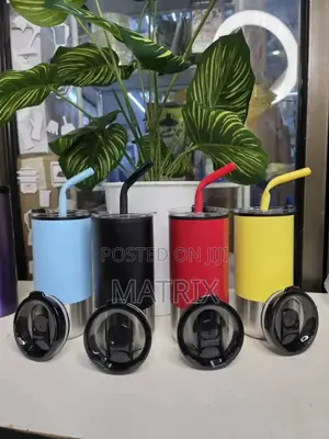 Portable Sublimation Tumblers With Lids and Straws in Various Colors