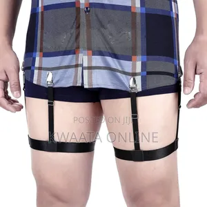 Men's Shirt Stays, Elastic Garter With Locking Clamps, Shirt Tuckers