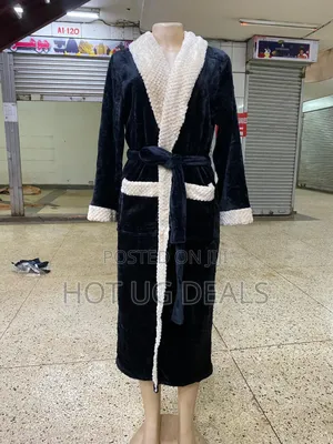 Unisex Cotton Bathrobe - Black