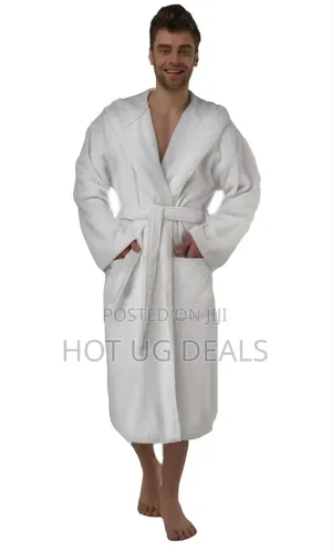 Unisex Cotton Bathrobe - White