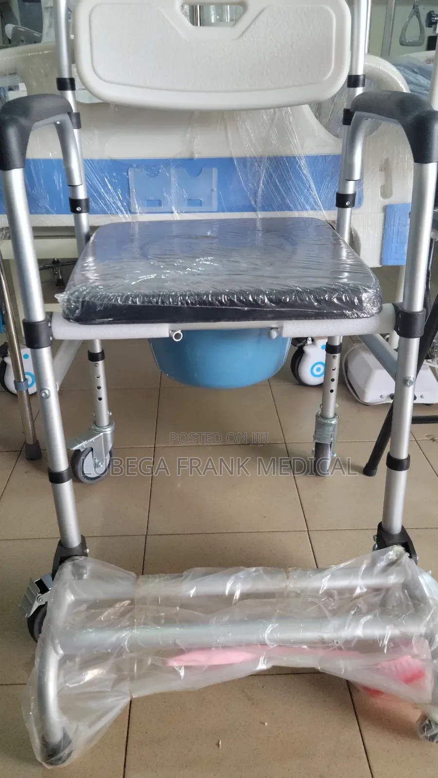 Commode Chair With Potty and With Casters Heavy Duty