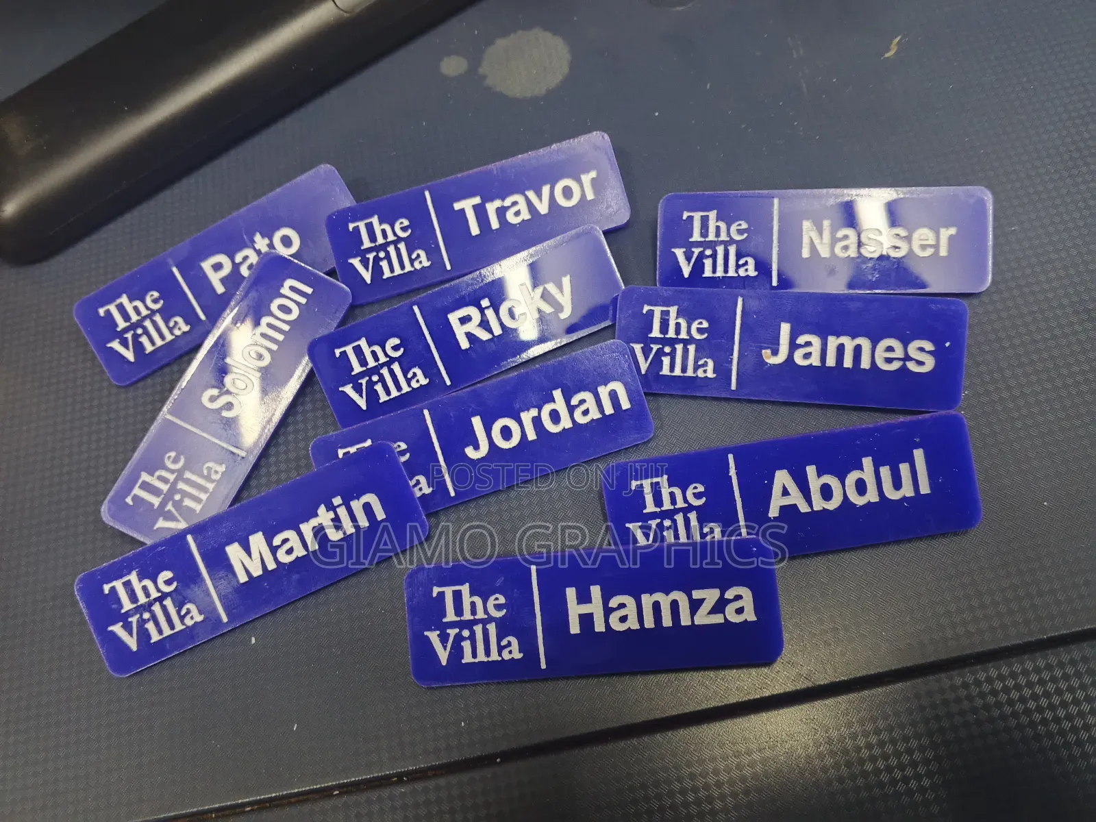 Blue Plastic Name Tags