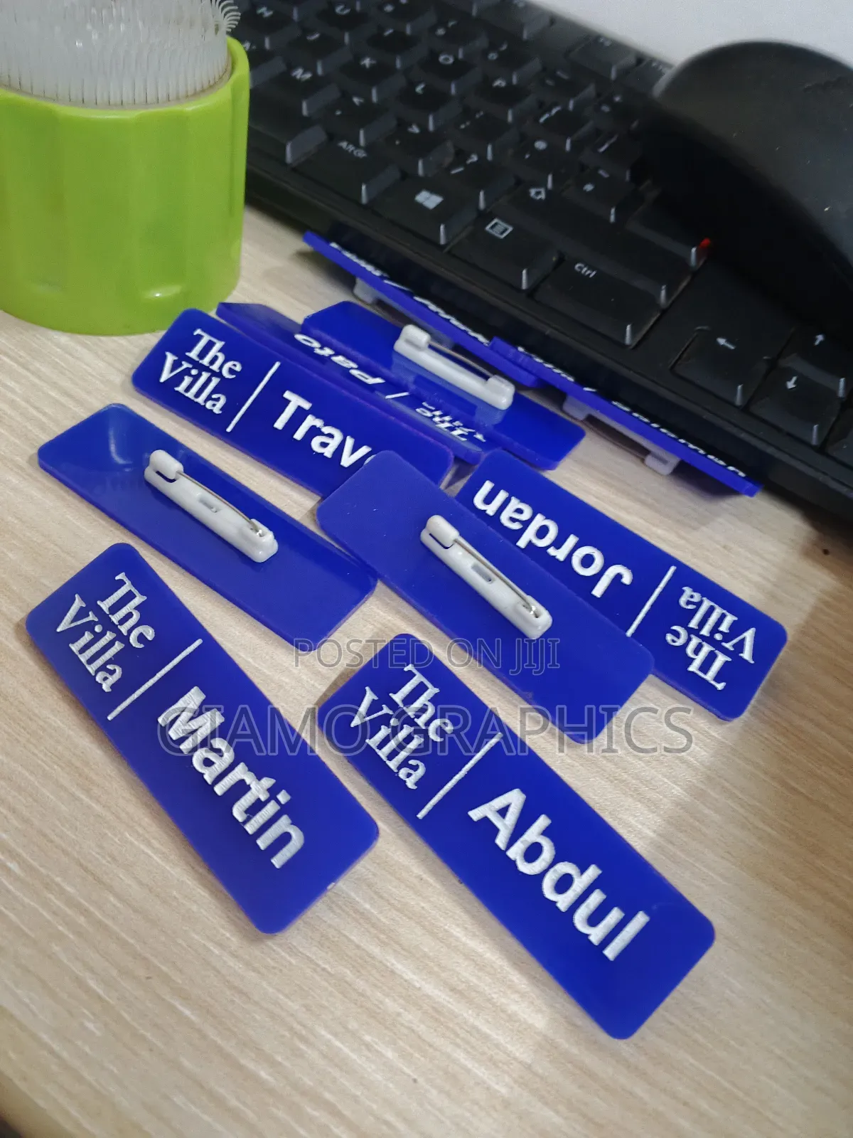 Blue Plastic Name Tags