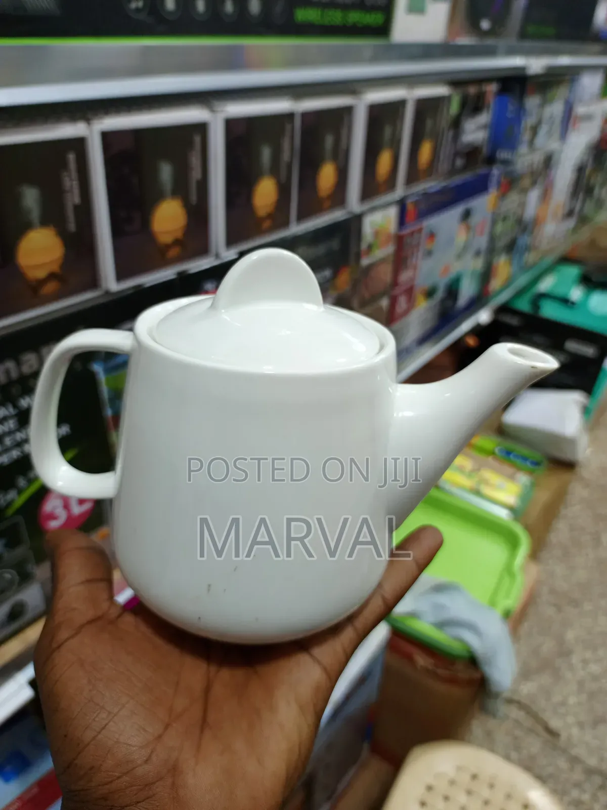 White Ceramic Teapot,