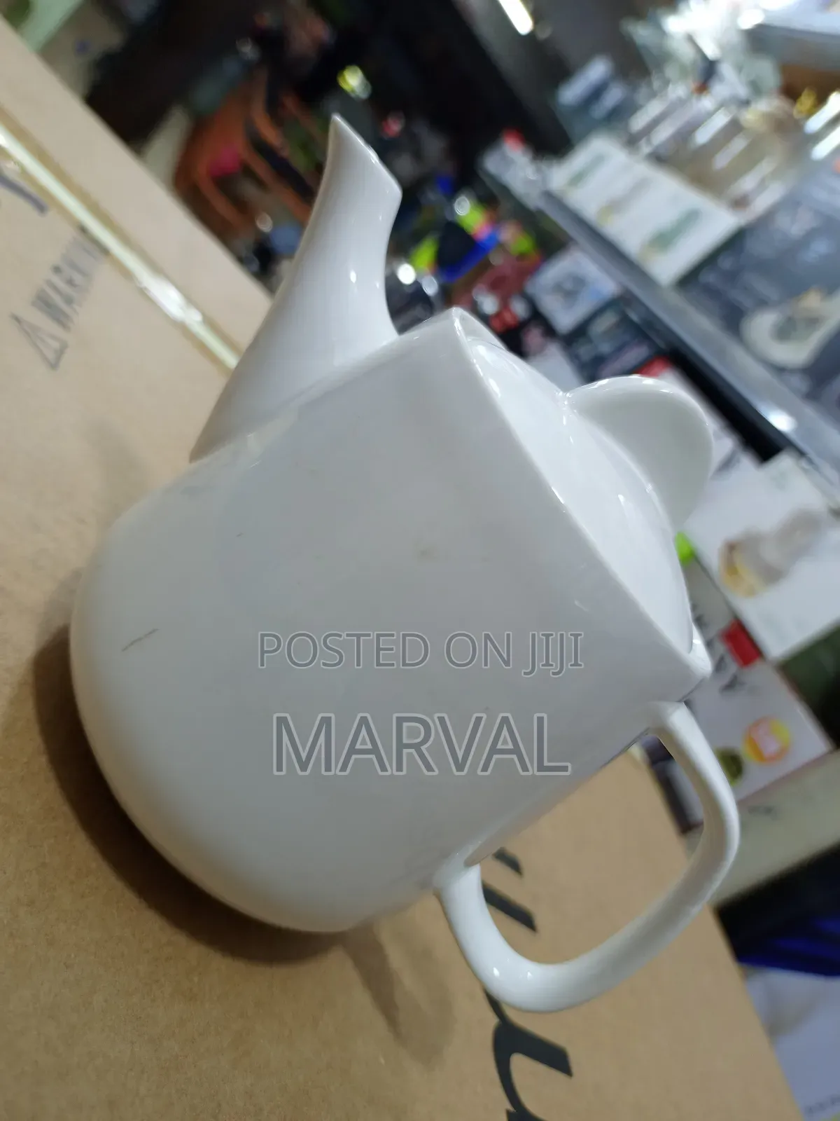 White Ceramic Teapot,