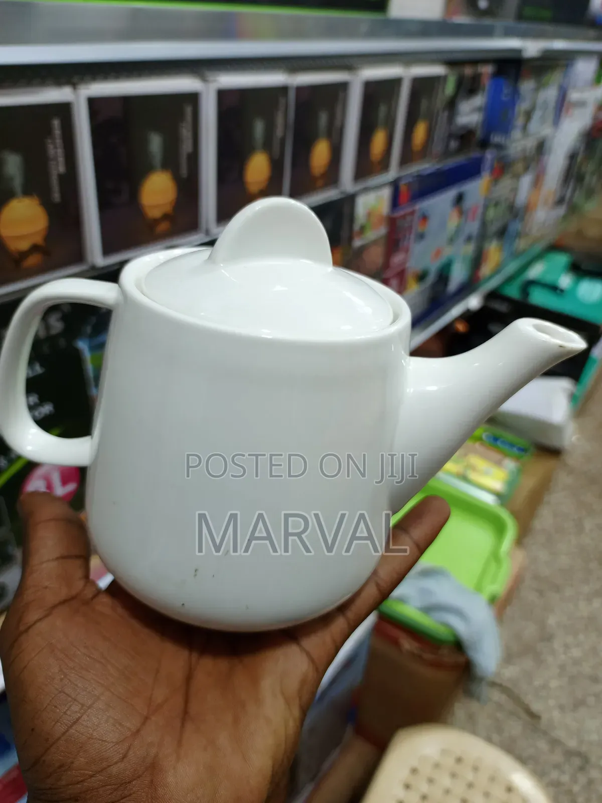 White Ceramic Teapot,