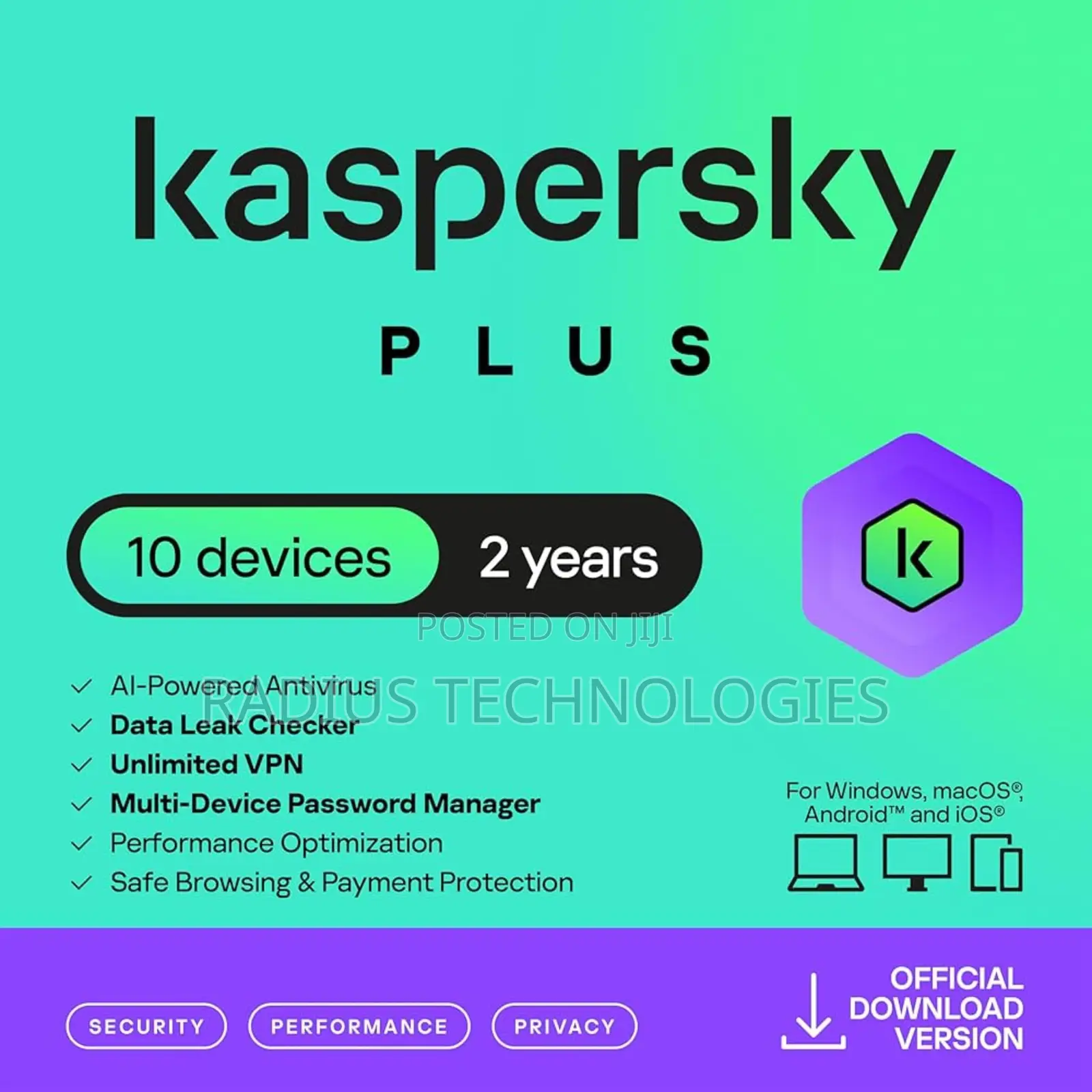 Kaspersky Plus Antivirus - Internet Security (10 Device, 2 Year)