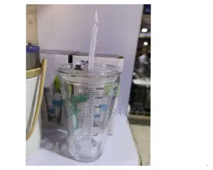 Glass Tumbler With Lid and Straw