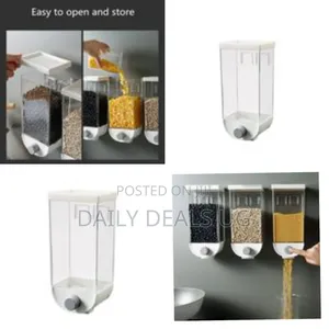 3piece Wall-Mounted Cereal, Food Storage Container Organizer