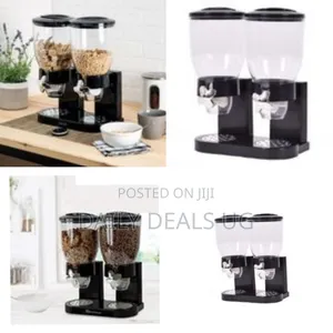 Double Kitchen Food Cereal Dispenser Storage, Organizer Container