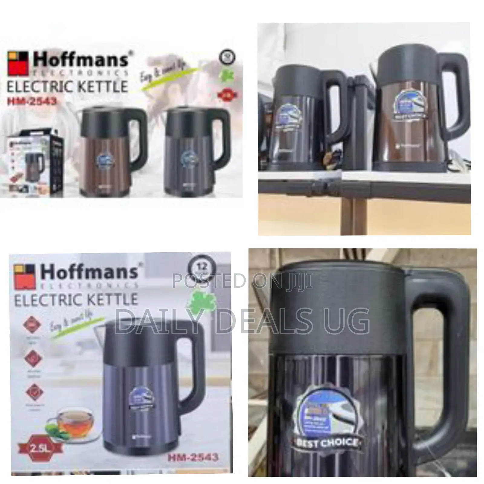 Hoffmans Stainless Steel 2.5l Water Electric Kettle Automatic