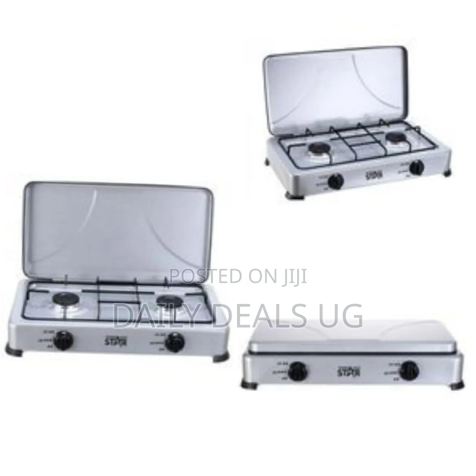 Winningstar 2 Burner Gas Cooking Stove With Lid Automatic Ignition