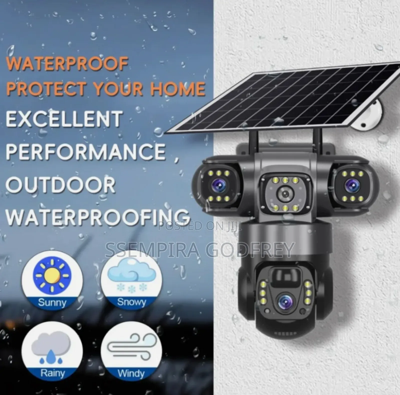 12mega Pixels Solar Security Camera 3lens