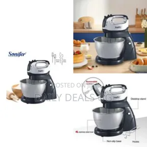 Sonifer 4l Electric Dough Hand Stand Mixer Food Processor With Bowl