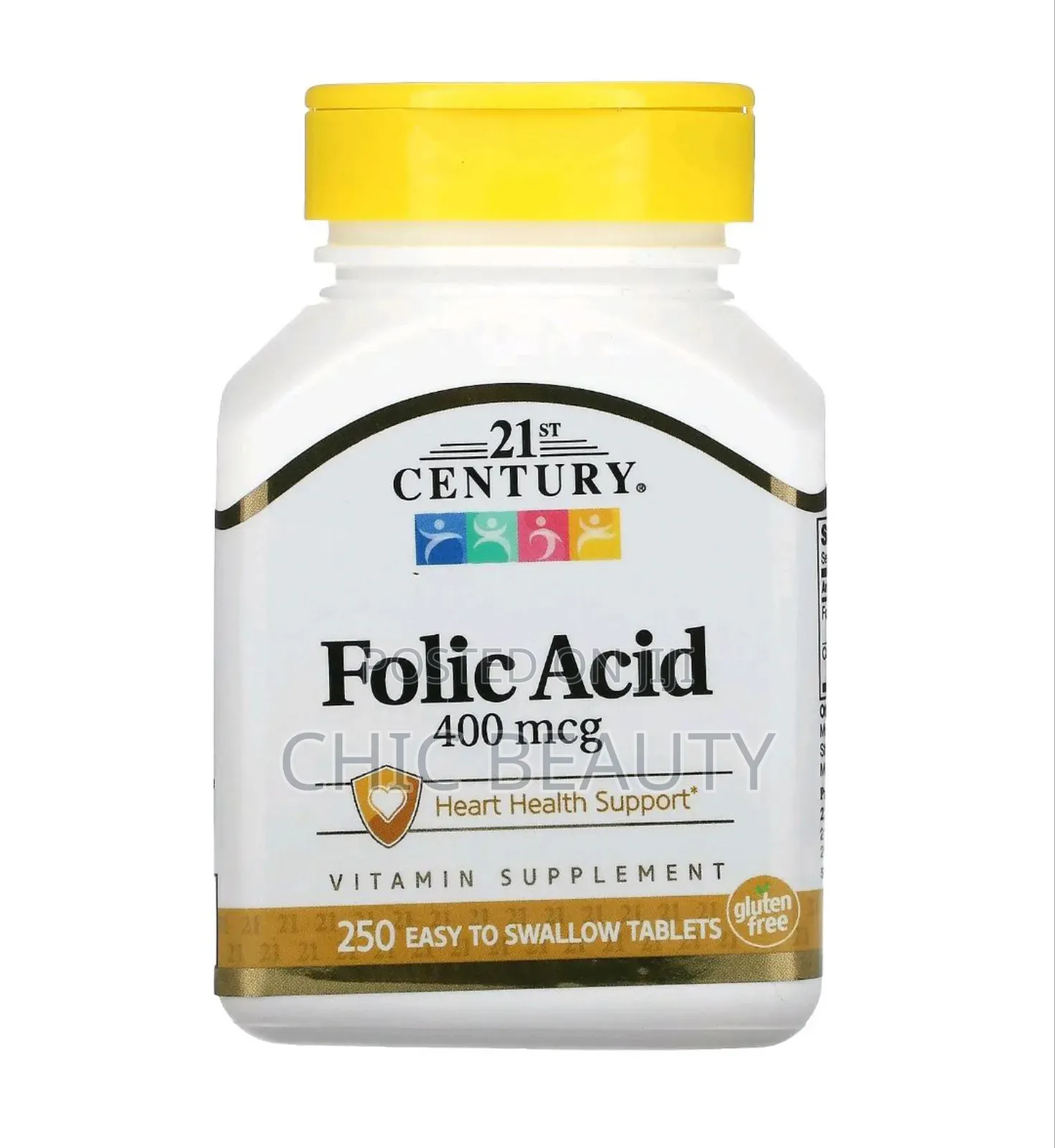 21st Century Folic Acid 400mg 250 Tablets