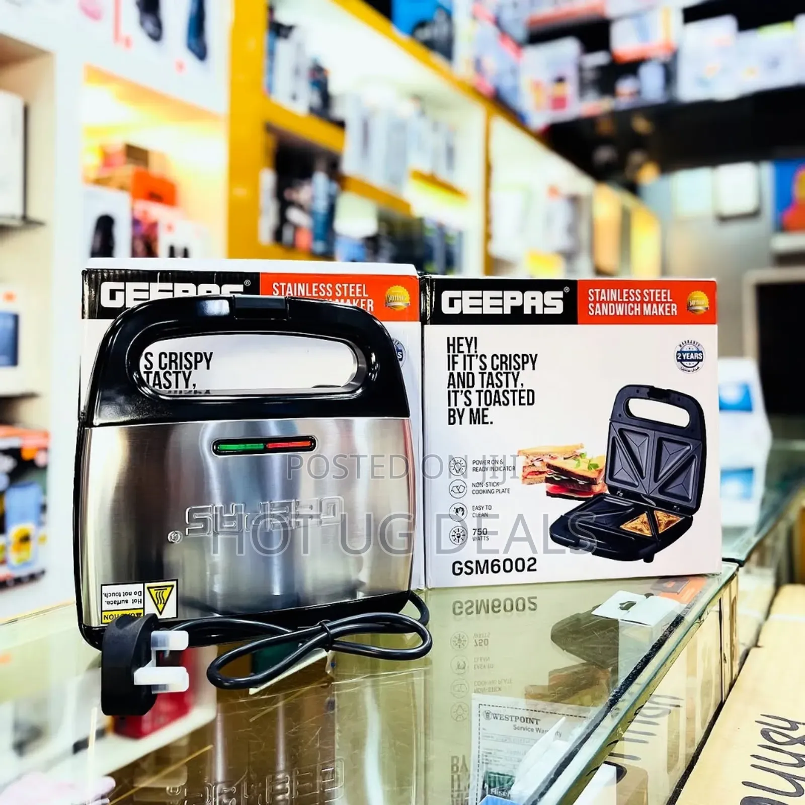Geepas 2-slice Sandwich Maker, 700w