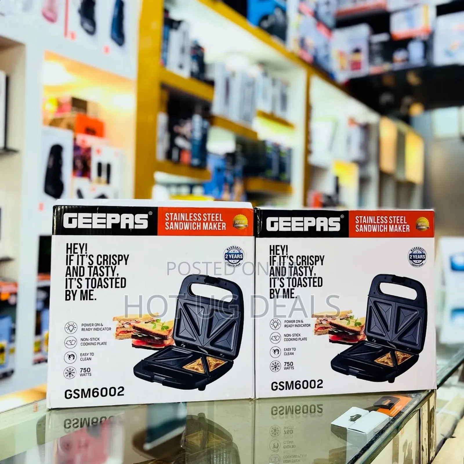 Geepas Slice Sandwich Maker With Non -stick Plate. - Black