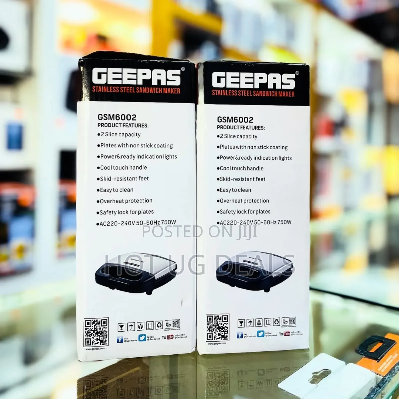 Geepas Slice Sandwich Maker With Non -stick Plate. - Black