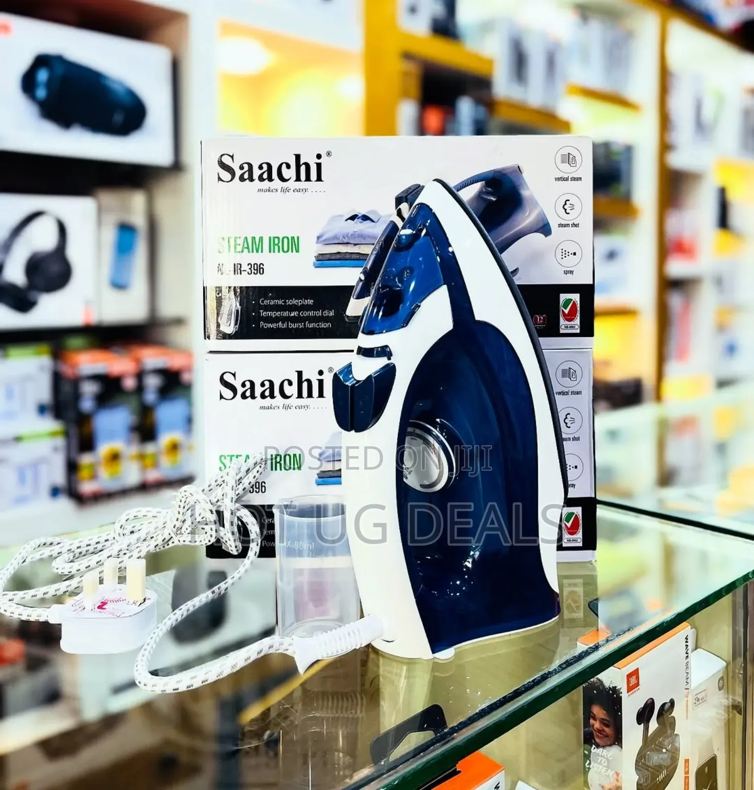 Saachi Steam Iron With Nonstick Sole Plate - Blue