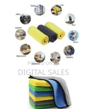 6 Pieces of 60x30cm Small Square Multipurpose Lint-Free Dual Layer