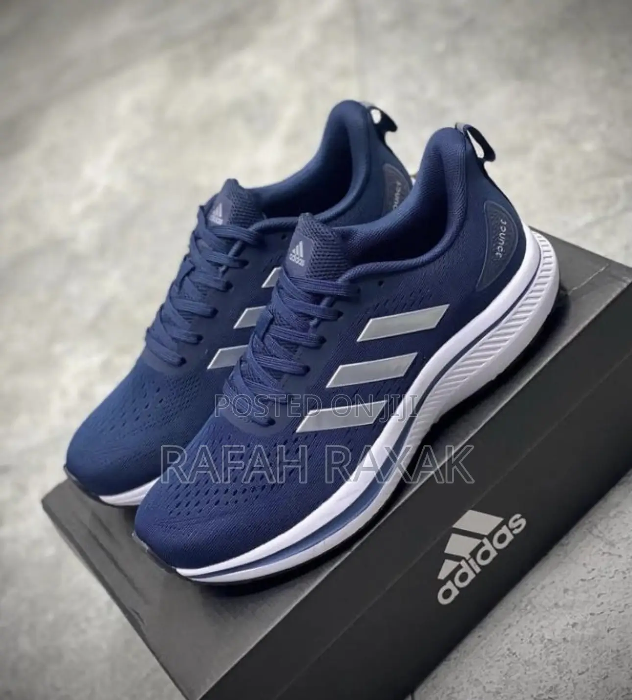 Original Navy Blue Adidas Bounce Trainer Running Shoes